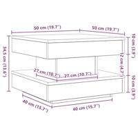 Salontafel 360 graden draaibaar 50x50x34,5 cm wit - thumbnail