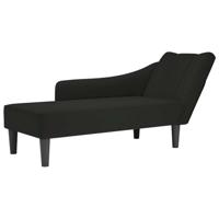 Chaise longue met rechterarmleuning fluweel zwart - thumbnail
