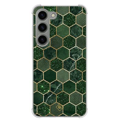Samsung Galaxy S23 siliconen shockproof hoesje - Kubus groen