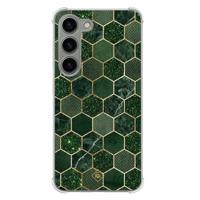 Samsung Galaxy S23 siliconen shockproof hoesje - Kubus groen - thumbnail