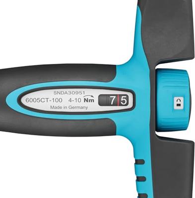 HAZET Draaimoment-schroevendraaier met dwarse greep 6005CT-100 - Draaimomentbereik min-max: 4 - 10 Nm - Nauwkeurigheid: 6% - 1/4 inch (6,3 mm) zeskant