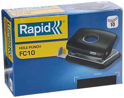Rapid mini perforator FC10, 2-gaats, 10 blad, zwart