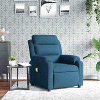 Massagestoel verstelbaar fluweel blauw - thumbnail