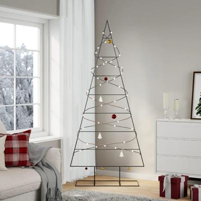 Kerstdecoratie kerstboom 210 cm metaal zwart Kerstdecoratie kerstboom 210 cm metaal zwart