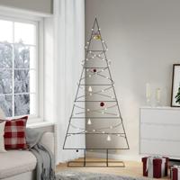 Kerstdecoratie kerstboom 210 cm metaal zwart - thumbnail