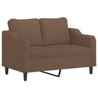 Tweezitsbank met sierkussens 120 cm stof bruin - thumbnail