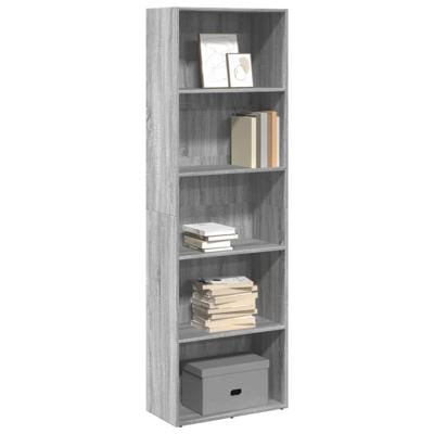 Boekenkast 60x30x189 cm bewerkt hout grijs sonoma eikenkleurig Boekenkast 60x30x189 cm bewerkt hout grijs sonoma eikenkleurig