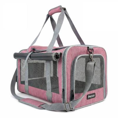 Pecco luxe draagtas voor hond en kat tot 9 kg - Roze - 48x30x30 cm