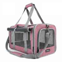 Pecco luxe draagtas voor hond en kat tot 9 kg - Roze - 48x30x30 cm - thumbnail