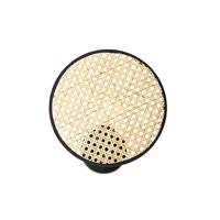 QAZQA Landelijke wandlamp zwart met rotan 25 cm - Kata - thumbnail