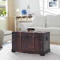 VidaXL Schatkist vintage stijl 66x38x40 cm hout - thumbnail