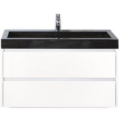 Dante Badmeubelset 100 cm - Wit Hoogglans - Wastafel Hardsteen Wit Lucca