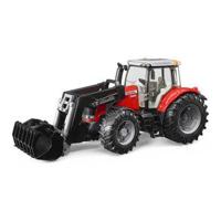 bruder Massey Ferguson 7600 met frontlader modelvoertuig - thumbnail