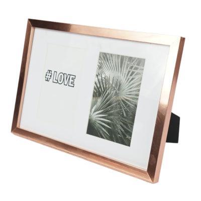 Fotolijst 2 fotos passe-partout rose goudkleurig 10 x 15 cm | 8 stuks Fotolijst 2 fotos passe-partout rose goudkleurig 10 x 15 cm | 8 stuks