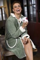 Groene fleece badjas Ringella - thumbnail