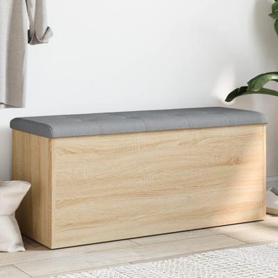 Opbergbankje 102x42x45 cm bewerkt hout sonoma eikenkleurig Opbergbankje 102x42x45 cm bewerkt hout sonoma eikenkleurig