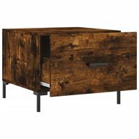 Salontafels 2 st 50x50x40 cm bewerkt hout gerookt eikenkleurig - thumbnail