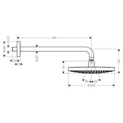 Hansgrohe Raindance Select S hoofddouche 240 2jet met douche-arm, wit/chroom Hansgrohe Raindance Select S hoofddouche 240 2jet met douche-arm, wit/chroom