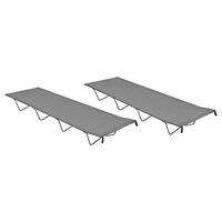 VidaXL Campingbedden 2 st 180x60x19 cm oxford stof en staal grijs - thumbnail