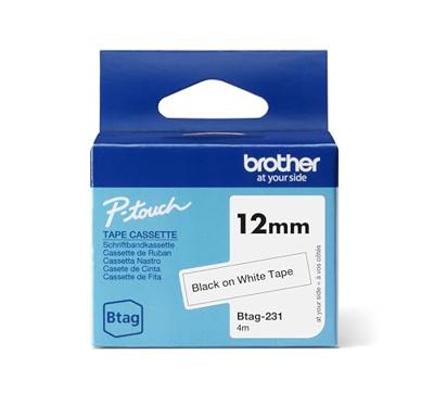 Brother BTAG-231 labelprinter-tape Zwart op wit