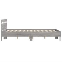 Bedframe met hoofdeinde en LED grijs sonoma eiken 120x200 cm - thumbnail