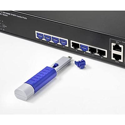 Renkforce RF-4695234 RJ45 LAN-poortslot Set van 10 stuks Zilver-blauw Incl. 1 sleutel Renkforce RF-4695234 RJ45 LAN-poortslot Set van 10 stuks Zilver-blauw Incl. 1 sleutel