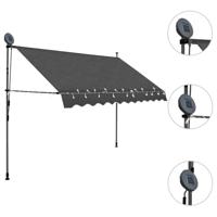 VidaXL Luifel handmatig uitschuifbaar met led 300 cm antracietkleurig - thumbnail