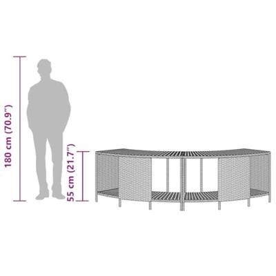 VidaXL Opbergschappen voor hottub 2 st poly rattan grijs