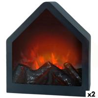 Decoratieve elektrische wandhaard Ambients 20 x 23 x 14 cm (2 Stuks) - thumbnail