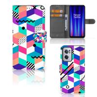 OnePlus Nord CE 2 | Book Case | Blokken Kleurrijk | Portemonnee hoesje - thumbnail