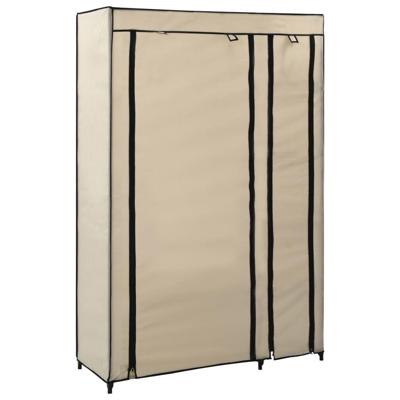 Kledingkast opvouwbaar 110x45x175 cm stof crme Kledingkast opvouwbaar 110x45x175 cm stof crme