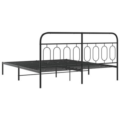 Bedframe met hoofdbord metaal zwart 183x213 cm Bedframe met hoofdbord metaal zwart 183x213 cm
