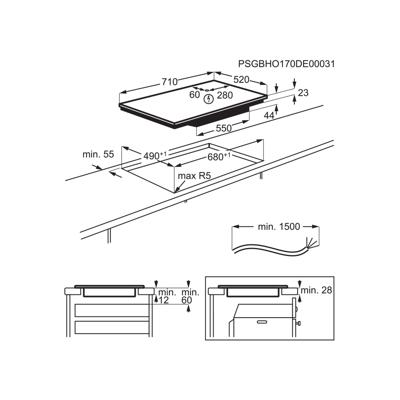 ELECTROLUX EIV734 - Inductiekookplaat - 4 kookzones - 7350 W - 15 vermogensstanden - Zwart