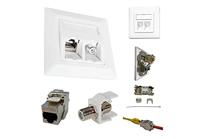 Kathrein ESN 300 Netwerkdoos Inbouw (in muur) Inzet met centraalstuk en frame CAT 6A Zuiver wit (RAL 9010) - thumbnail