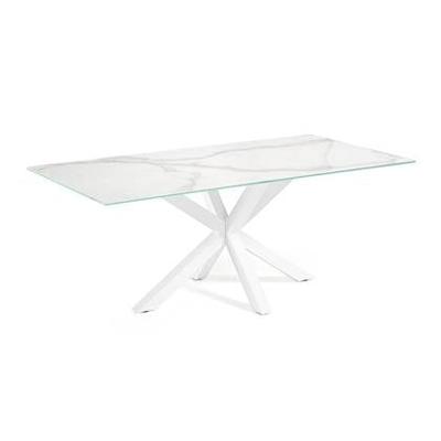 Kave Home Eettafel 'Argo' Iron Moss Keramiek, 180 x 100cm, kleur Wit Kave Home Eettafel 'Argo' Iron Moss Keramiek, 180 x 100cm, kleur Wit