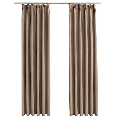 VidaXL Gordijnen verduisterend met haken 2 st 140x245 cm taupe