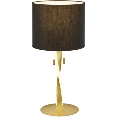 LED Tafellamp - Tafelverlichting - Trion Ninda - E27 Fitting - 6W - Warm Wit 3000K - Rond - Mat Goud - Aluminium