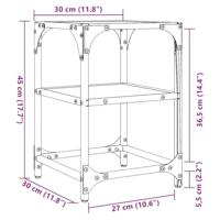 Salontafels 2 st met transparant glazen blad 30x30x45 cm staal - thumbnail