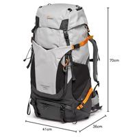 Lowepro PhotoSport PRO BP 55L, rugzak voor reflex- en spiegelloze camera's, toegang voor en achter, verwijderbare camera-inzetstuk, accessoirebanden, maat: S/M, kleur donker/lichtgrijs, Grijs, M, PRO - thumbnail