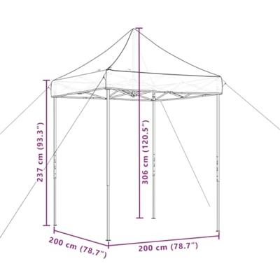 Partytent inklapbaar pop-up 200x200x306 cm bordeauxrood - thumbnail