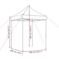 Partytent inklapbaar pop-up 200x200x306 cm bordeauxrood - thumbnail