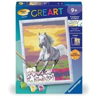 CreArt Kids 18x24cm Paard in de Wei, Schilderen op Nummer Kit, Kunstnummer, Leeftijd 7+, 25845, Ravensburger - thumbnail