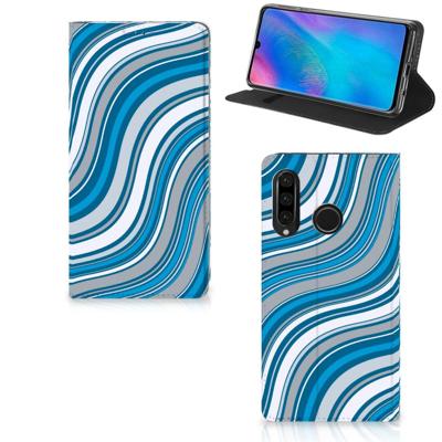 Huawei P30 Lite New Edition | Hoesje met Magneet | Waves Blue Huawei P30 Lite New Edition | Hoesje met Magneet | Waves Blue