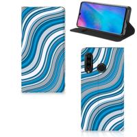 Huawei P30 Lite New Edition | Hoesje met Magneet | Waves Blue - thumbnail