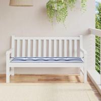 VidaXL Tuinbankkussen gestreept 150x50x3 cm oxford stof wit en blauw - thumbnail