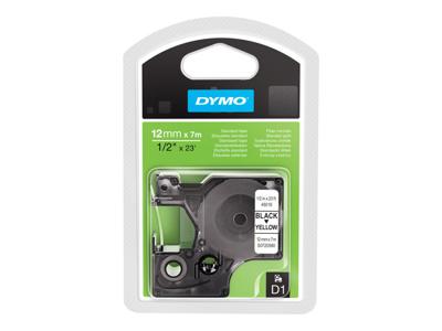 Dymo D1 tape 12 mm, zwart op geel Dymo D1 tape 12 mm, zwart op geel