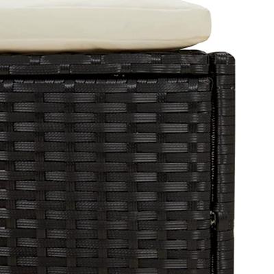 Spa-bankjes met kussens 2 st poly rattan zwart - thumbnail