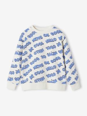 XXL jongenssweater met lange mouwen wit, bedrukt XXL jongenssweater met lange mouwen wit, bedrukt