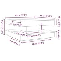 Salontafel 360 graden draaibaar 70x70x34,5 cm gerookt eiken - thumbnail