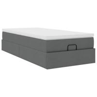 Ottoman bed met matras 100x200cm stof donkergrijs - thumbnail